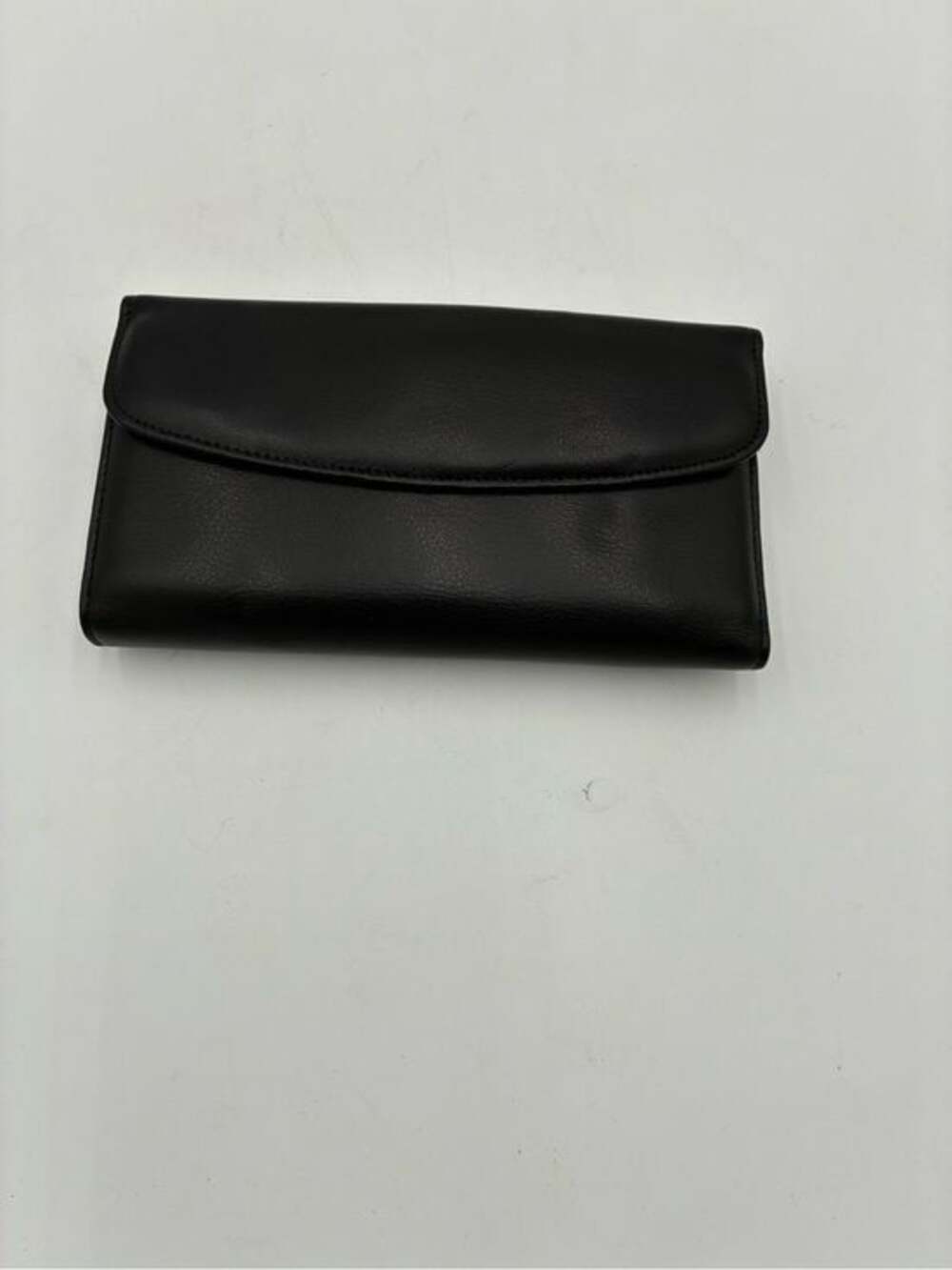 NEW Vintage 80s Buxton Black Leather Fold-Over Clutch Wallet